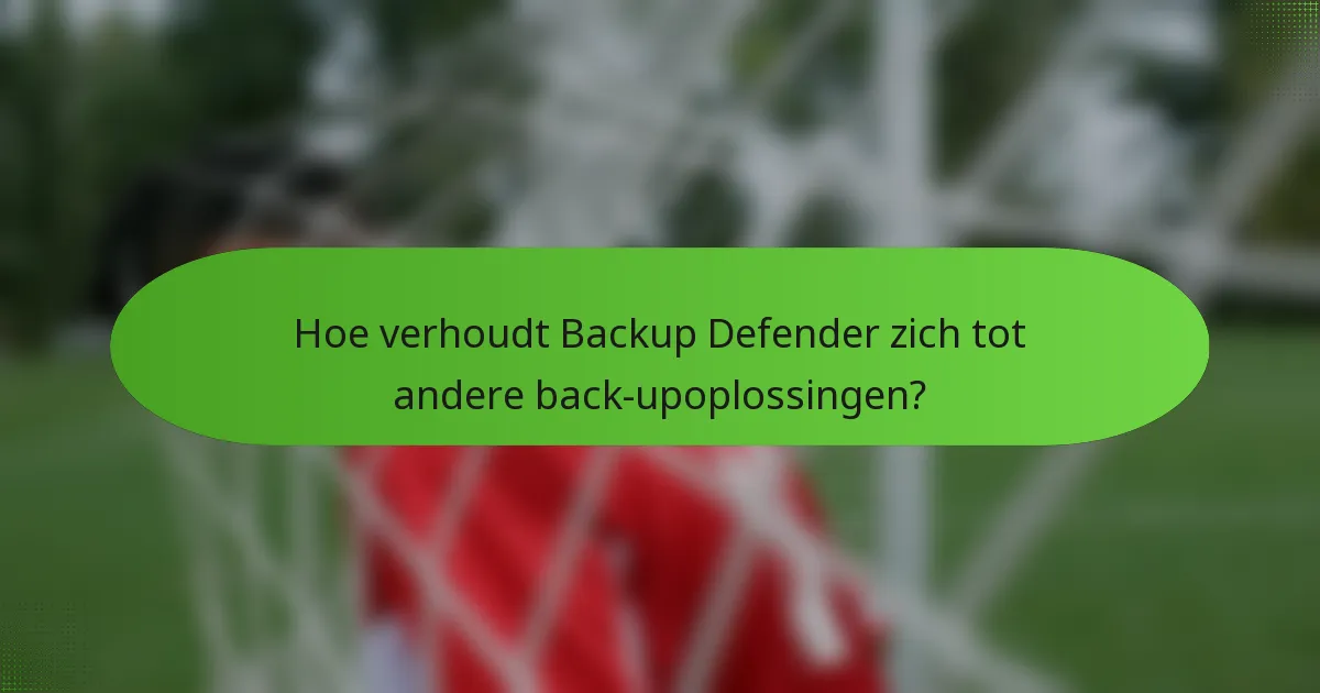 Hoe verhoudt Backup Defender zich tot andere back-upoplossingen?